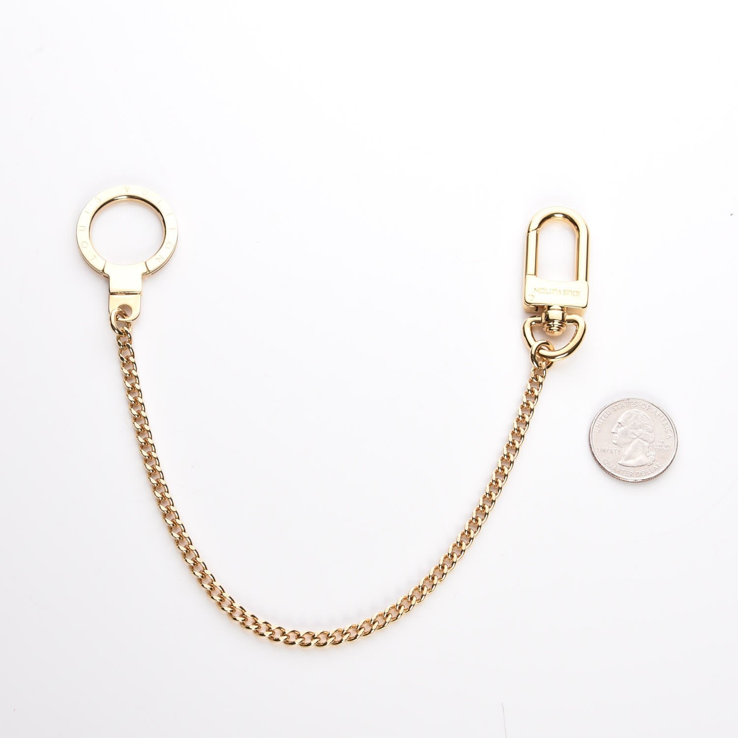 Louis Vuitton Metal Pochette Extender Key Ring Chain Gold 2 of 5