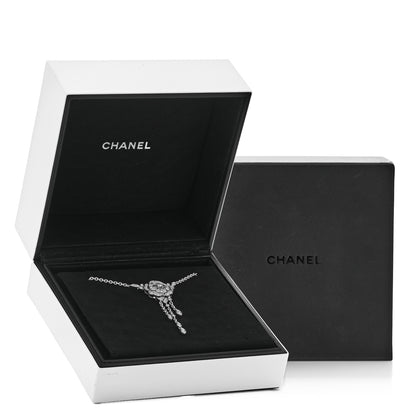Chanel 18K White Gold Diamond Bouton de Camelia Transformable Pendant Necklace 6 of 6