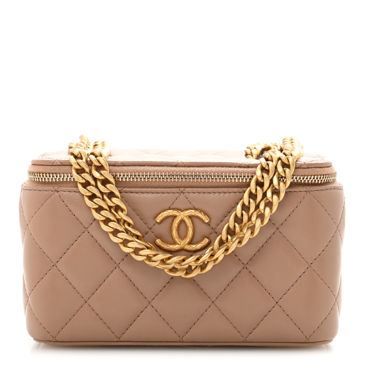 Chanel Lambskin Quilted Small Pillow Crush Vanity Case With Chain Beige 1 of 13