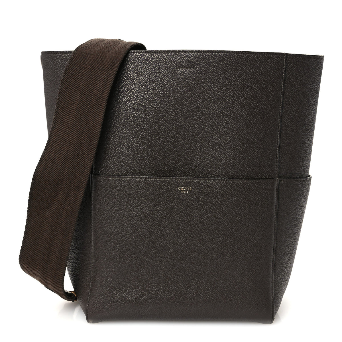 Soft Grained Calfskin Sangle Bucket Bag Ecorce