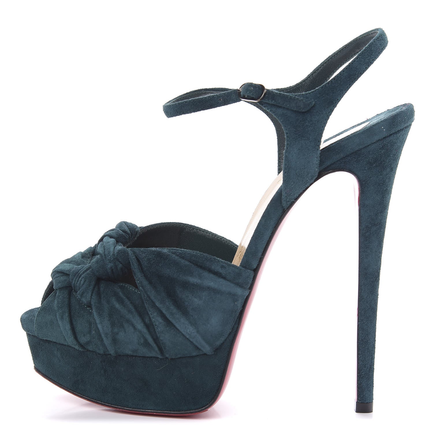 Christian Louboutin Veau Velours Ionescadiva 150 Pumps 37.5 Lagune 1 of 8