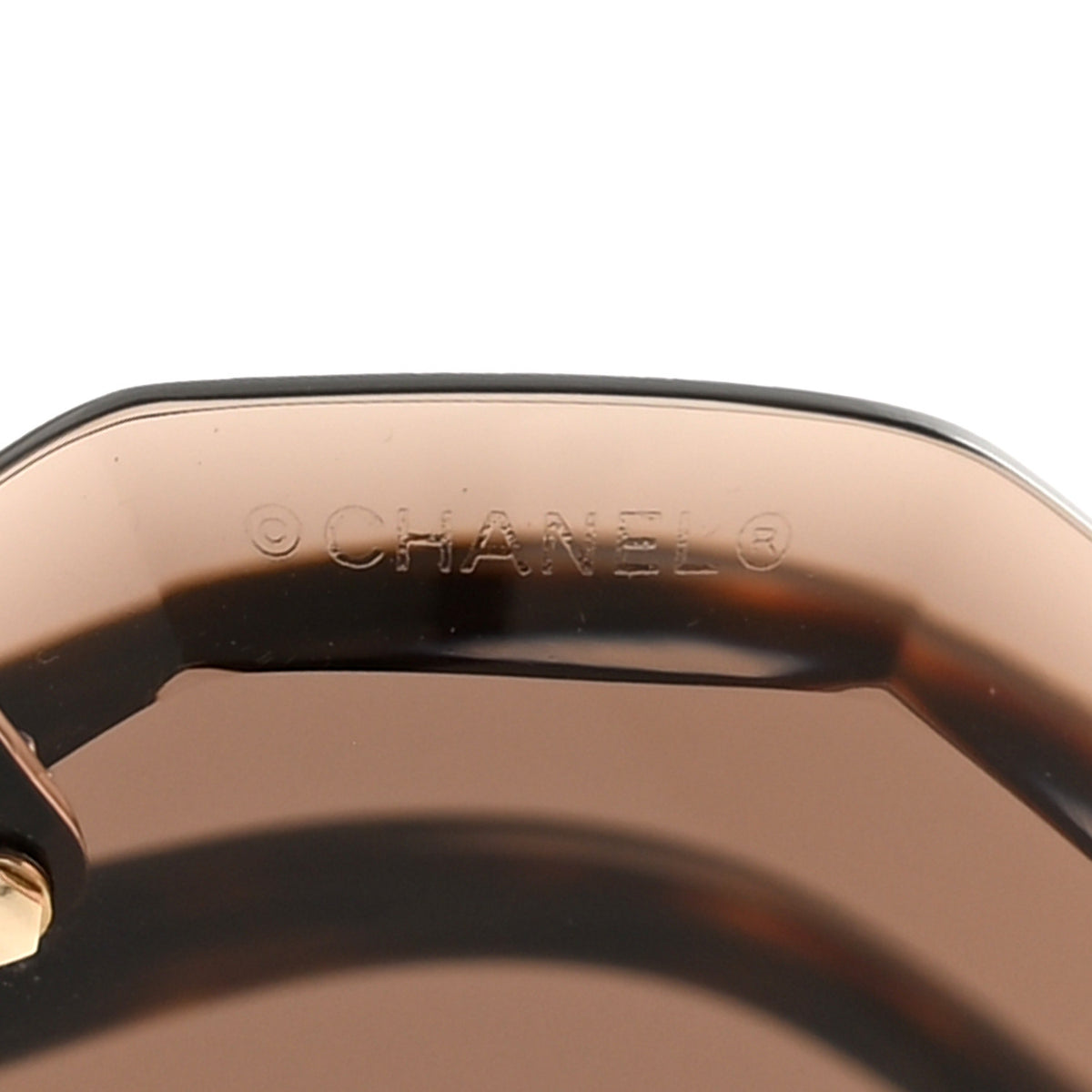Metal Spring Round Sunglasses 4220 Gold Brown