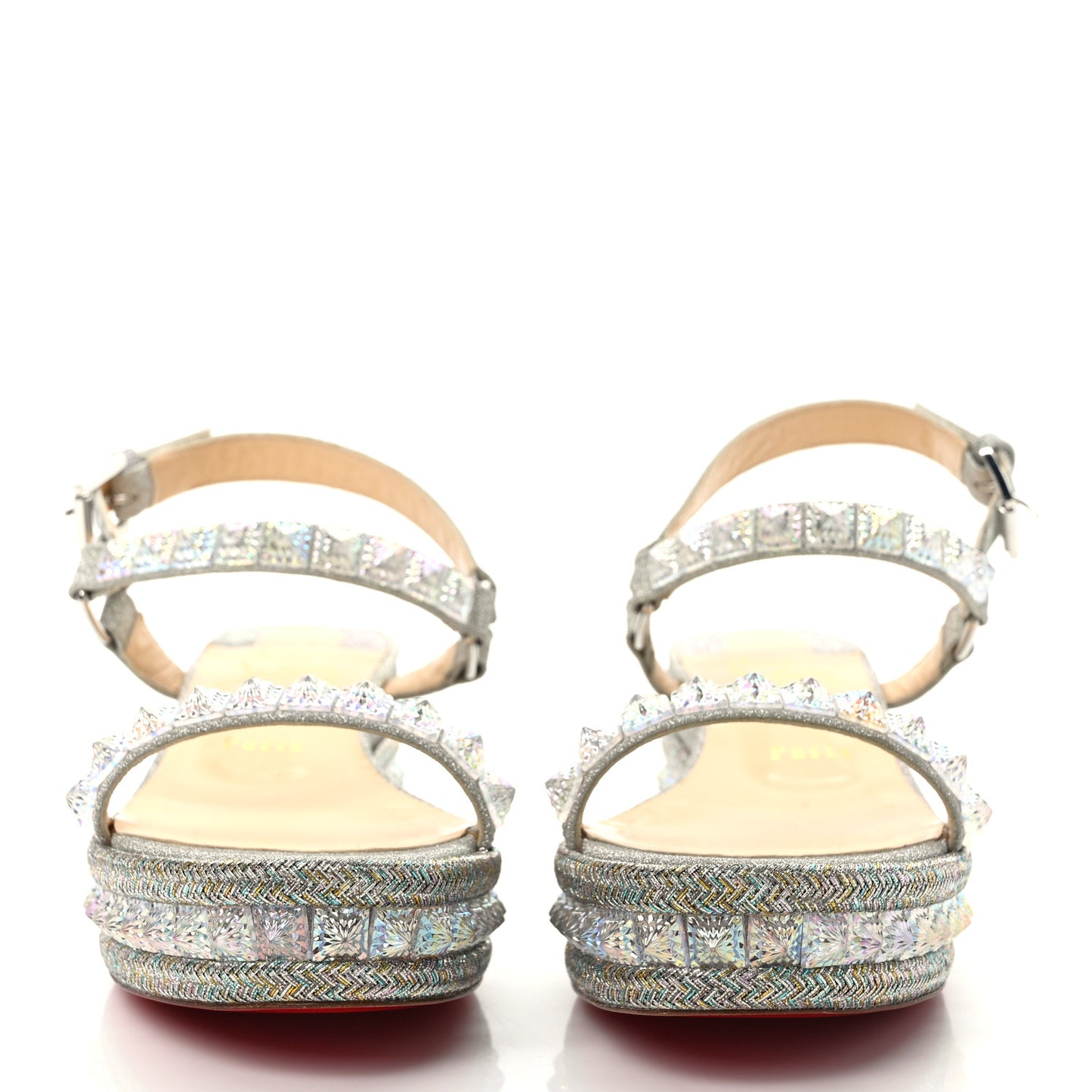 Glitter Pira Ryad 60 Platform Sandals 39 Silver