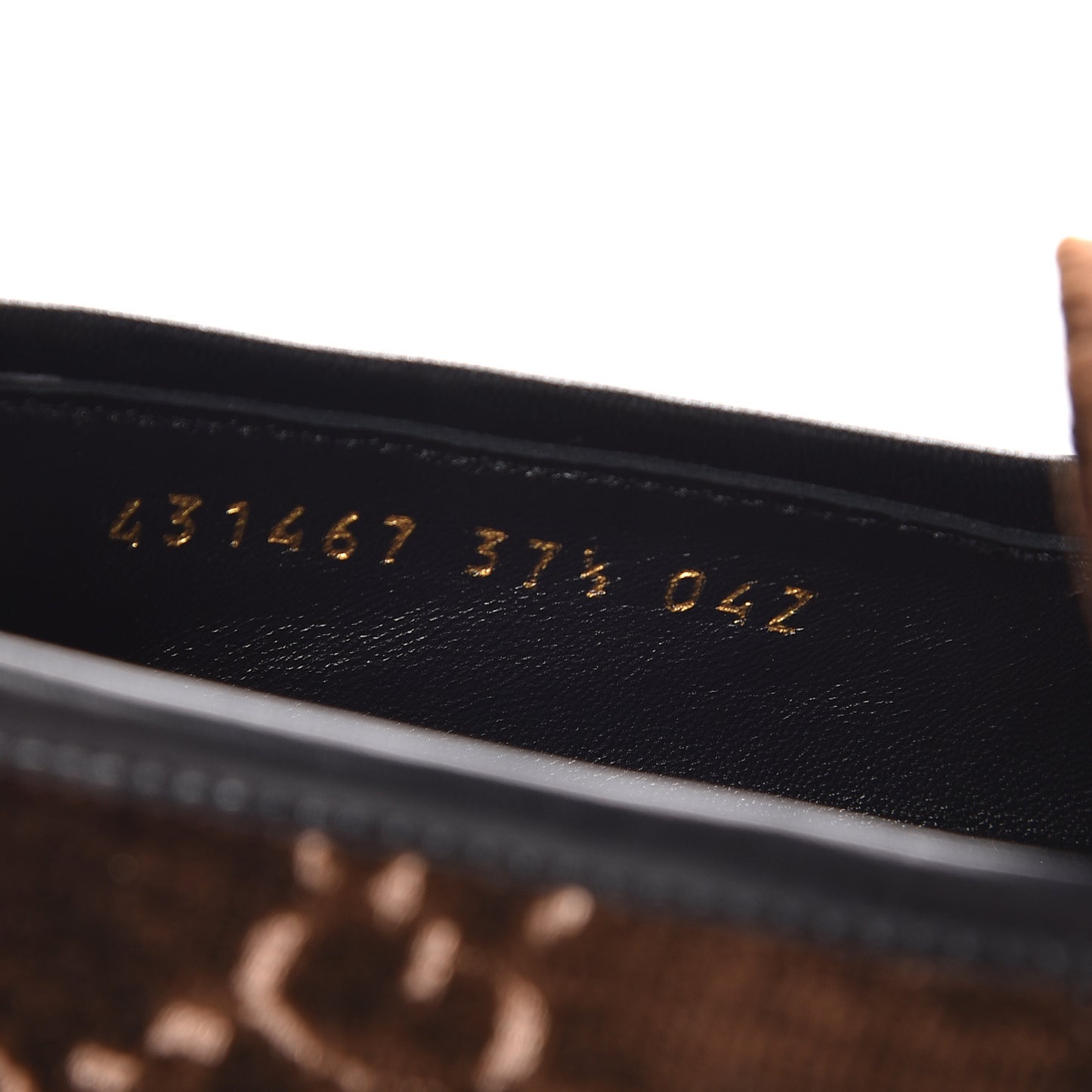Velvet GG Monogram Horsebit Womens Jordaan Loafers 37.5 Brown Black