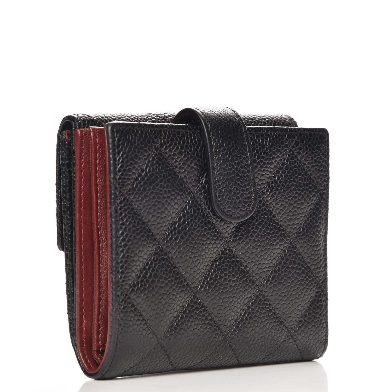 Chanel Caviar Quilted Compact French Flap Wallet Black 3 of 9