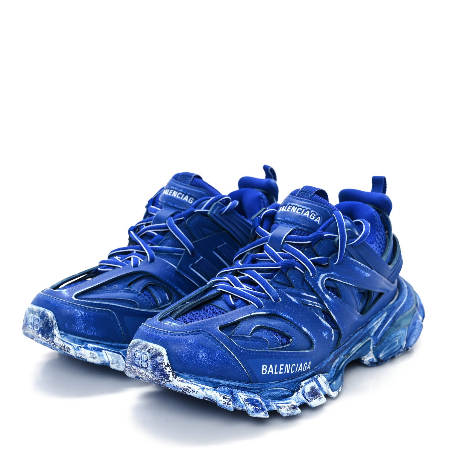 Balenciaga Mesh Nylon Womens Track Sneakers 37 Faded Blue 4 of 9