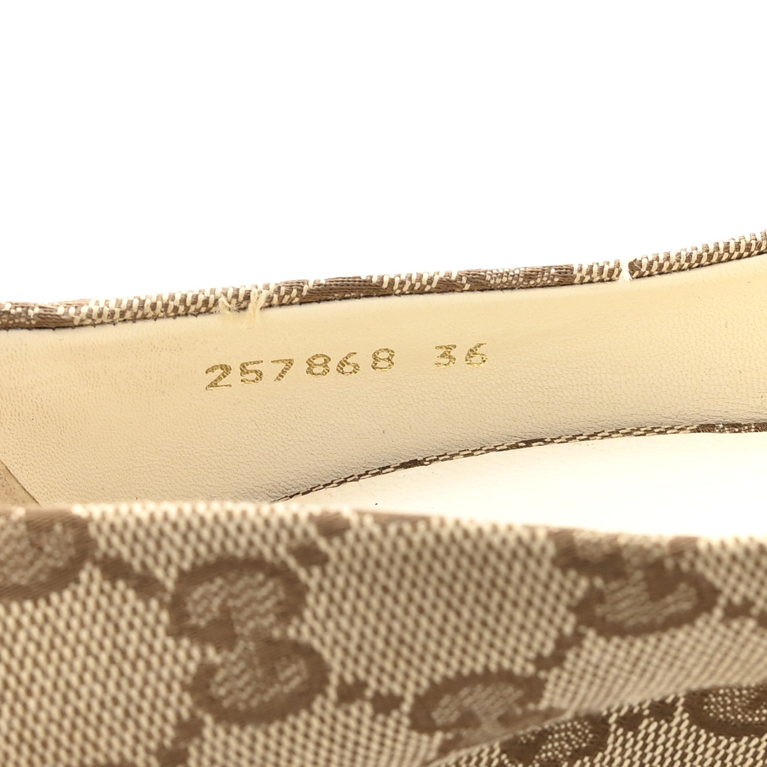 Gucci Monogram Horsebit Open Toe Espadrille Wedges 36 Beige 9 of 10