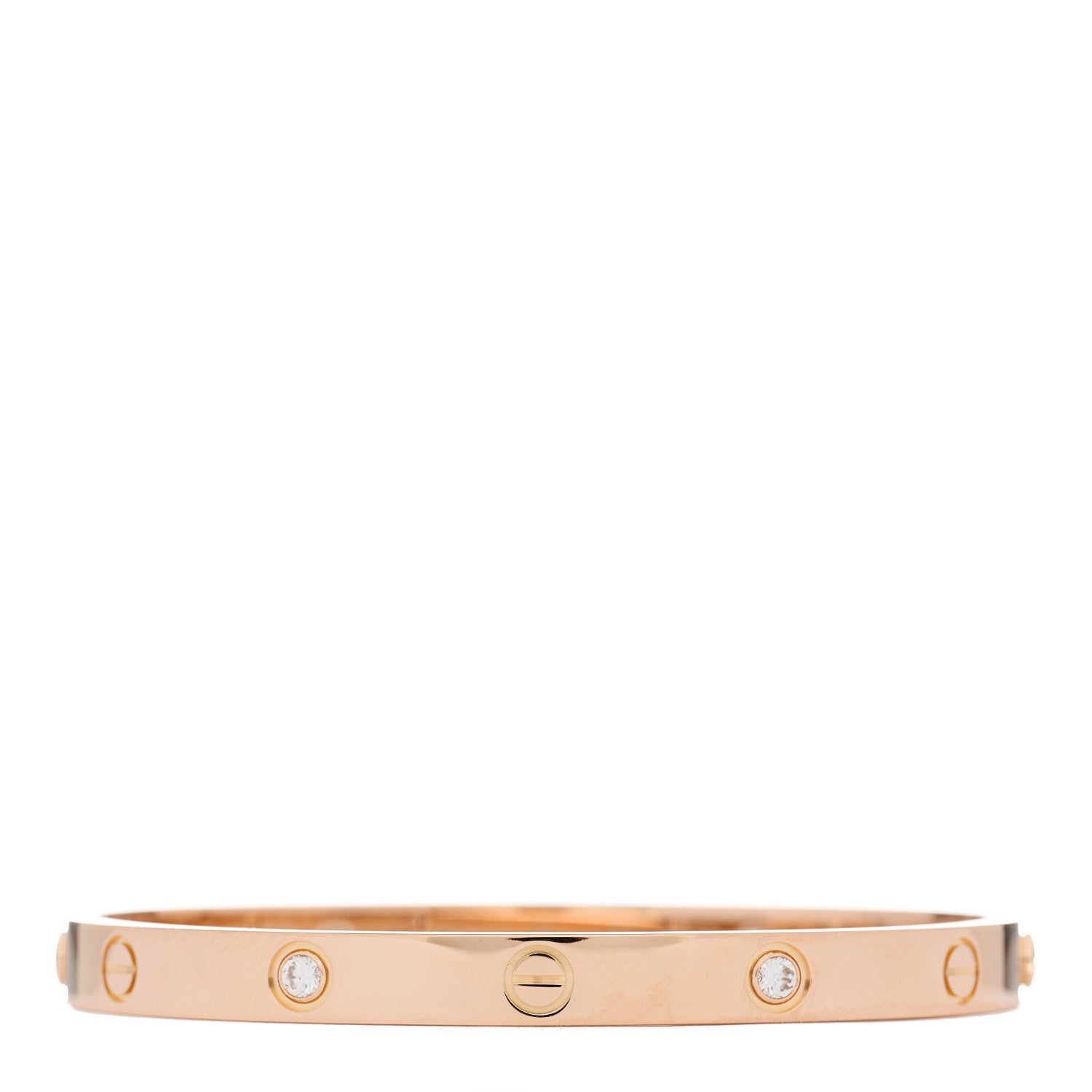 Cartier 18K Pink Gold 4 Diamond LOVE Bracelet 18 1 of 5