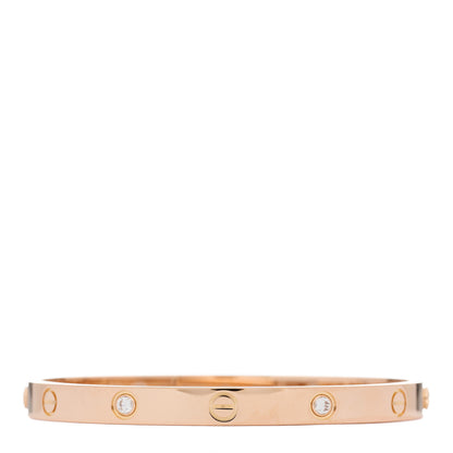 Cartier 18K Pink Gold 4 Diamond LOVE Bracelet 18 1 of 5