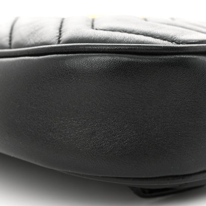 Gucci Calfskin Matelasse GG Marmont Belt Bag 75 30 Black 12 of 16