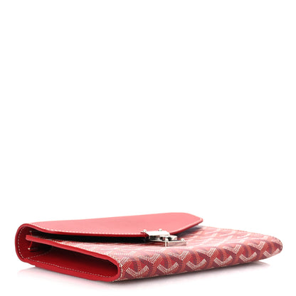 Goyard Goyardine Calfskin Chypre Wallet Pouch Red 3 of 11