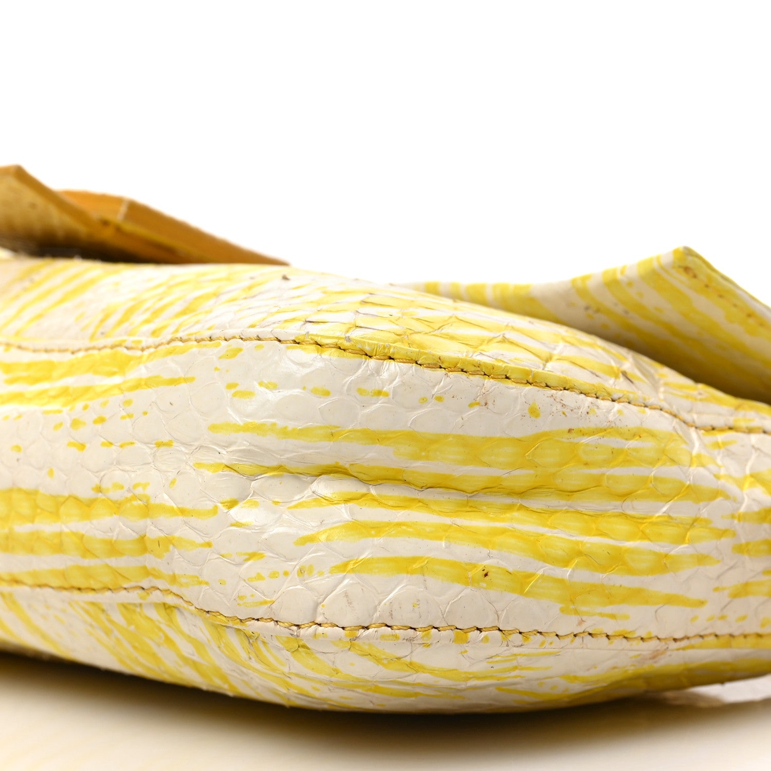 Fendi Snakeskin Baguette Yellow White 8 of 8