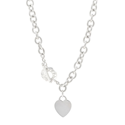 Tiffany Sterling Silver Heart Tag Toggle Necklace 1 of 5
