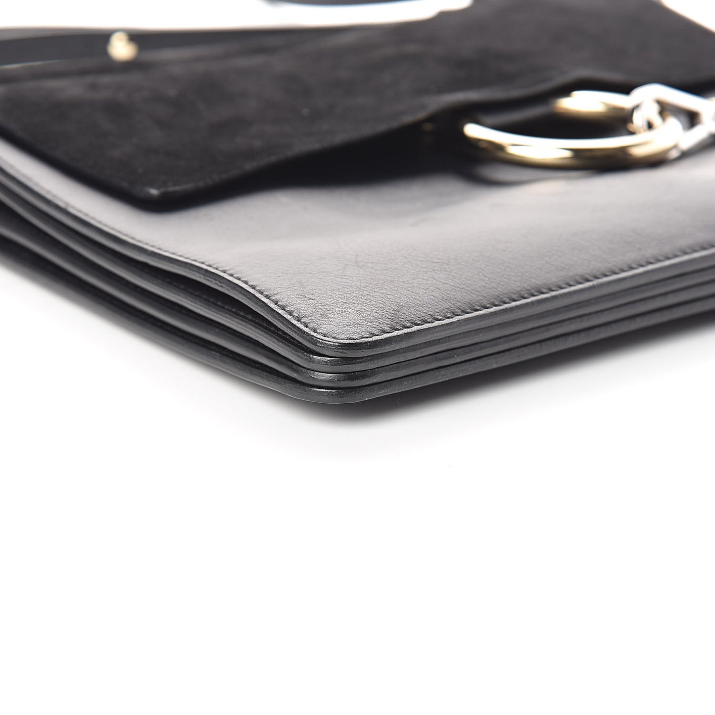 Suede Calfskin Medium Faye Shoulder Bag Black