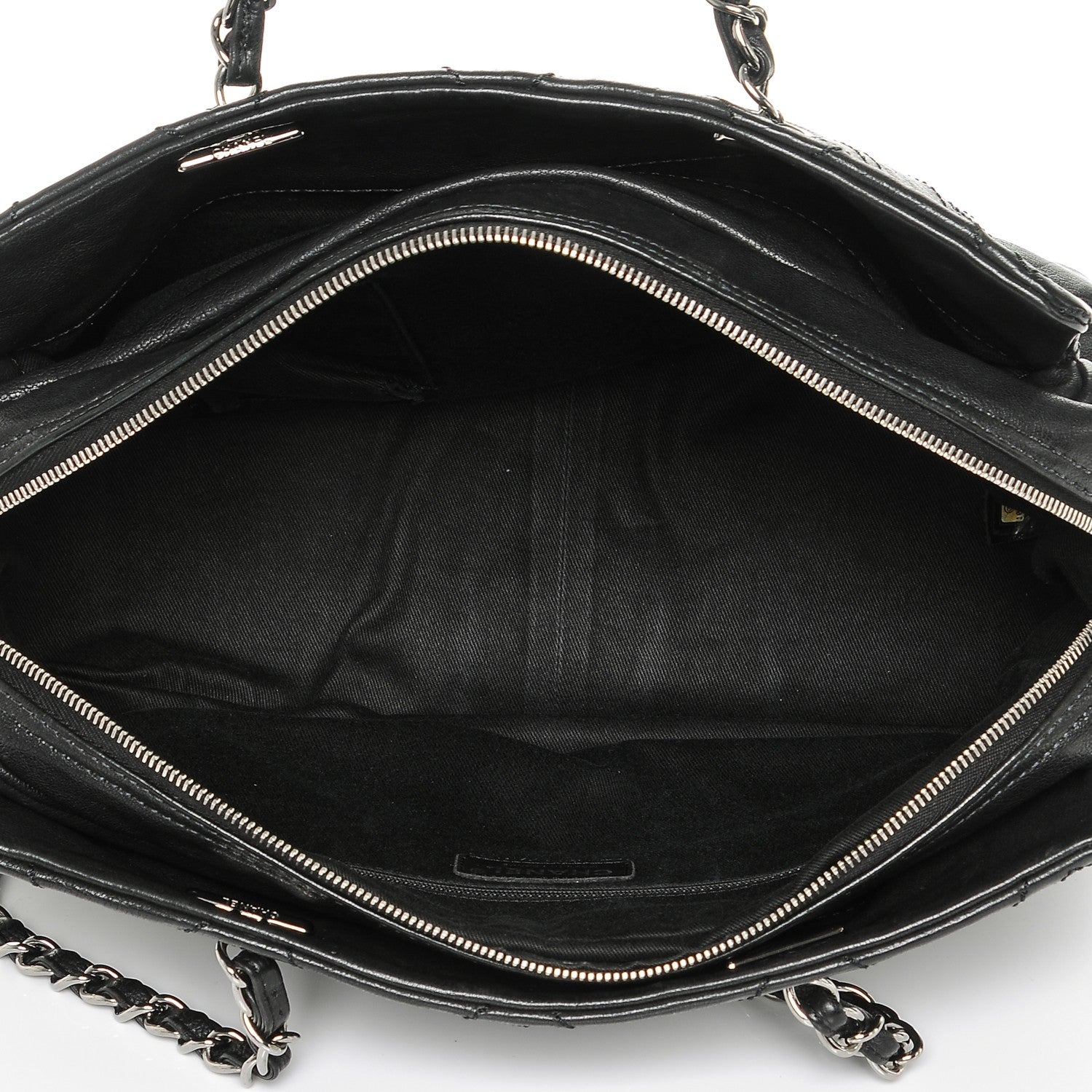 Chanel Calfskin Large Diamond Stitch Tote Black 5 of 7