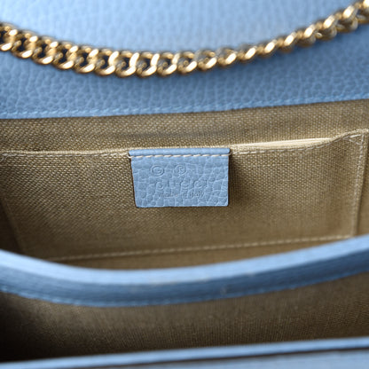 Gucci Dollar Calfskin Small Interlocking G Shoulder Bag Mineral Blue 8 of 11