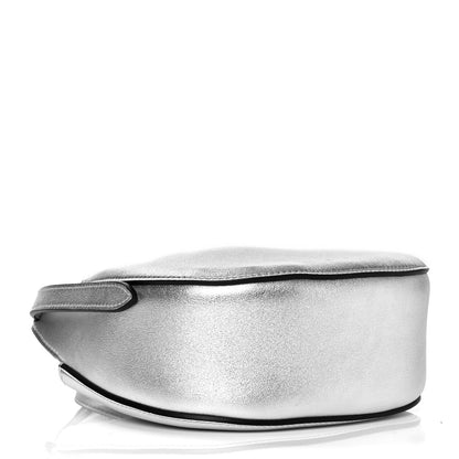 Chloe Metallic Small Grain Calfskin Kiss Bag Silver 3 of 8