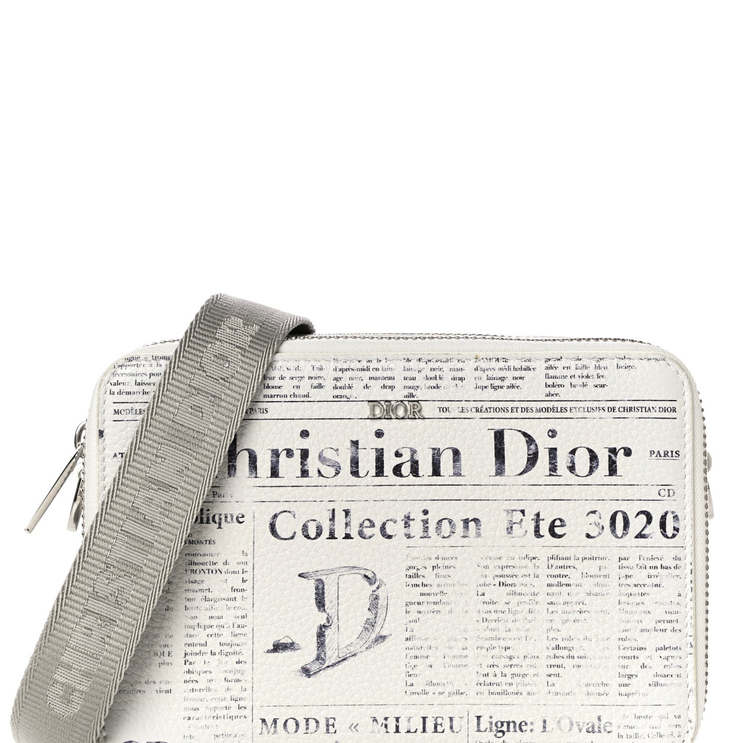 X DANIEL ARSHAM Grained Calfskin Newspaper Messenger White