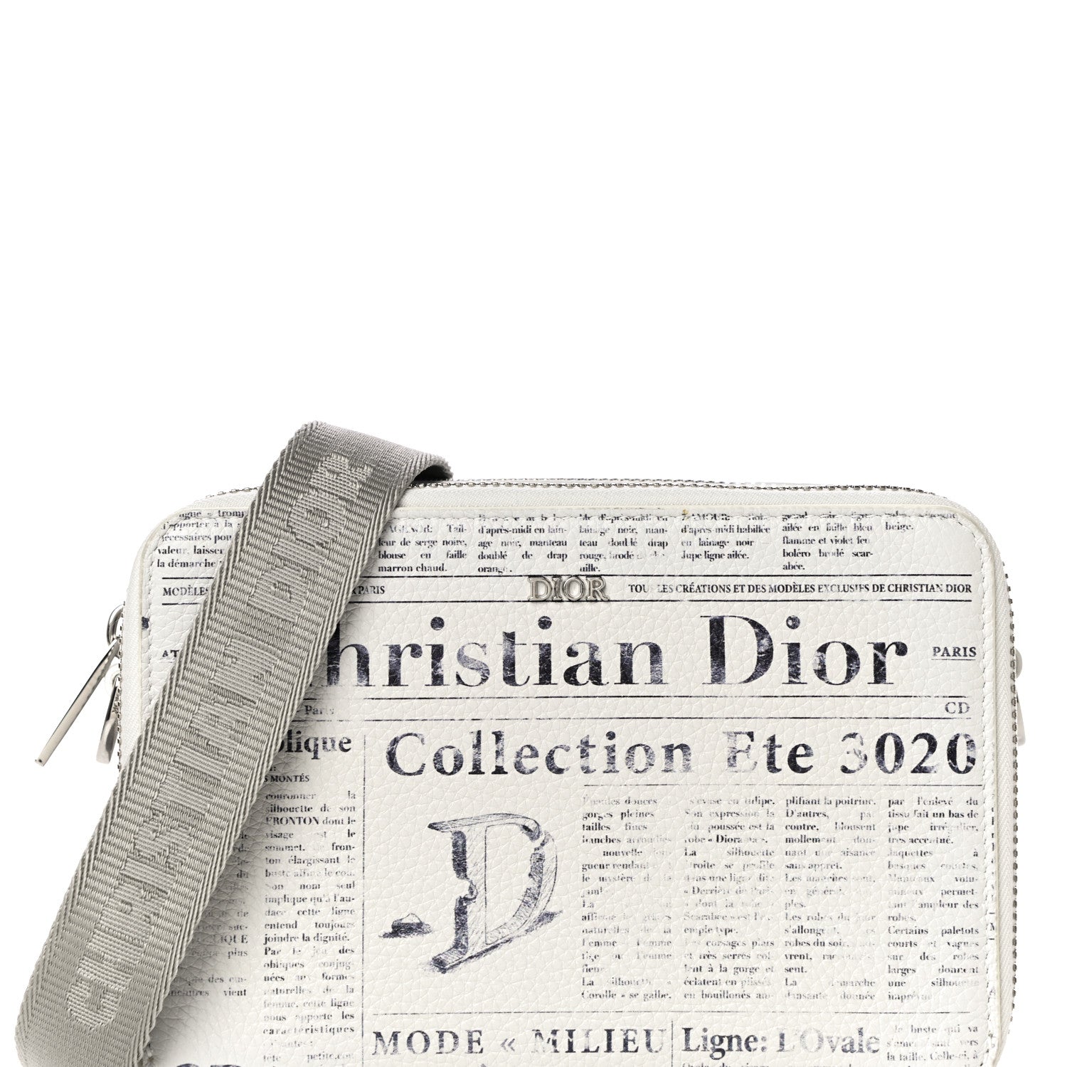 Christian Dior X DANIEL ARSHAM Grained Calfskin Newspaper Messenger White 8 of 10