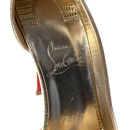 Christian Louboutin Metallic Calfskin Lizzy Iriza 100 Pumps 38.5 Gold 8 of 8