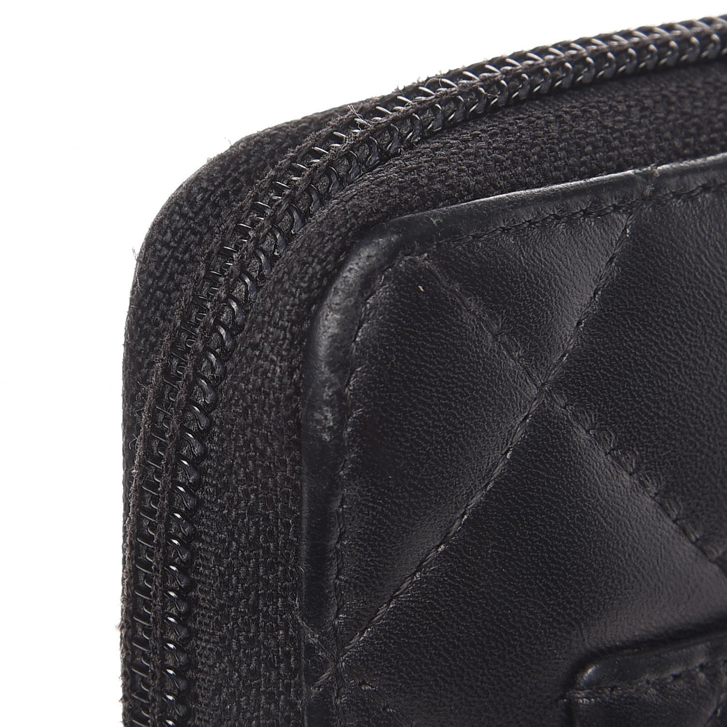 Calfskin Cambon Zip Around Organizer Wallet Black