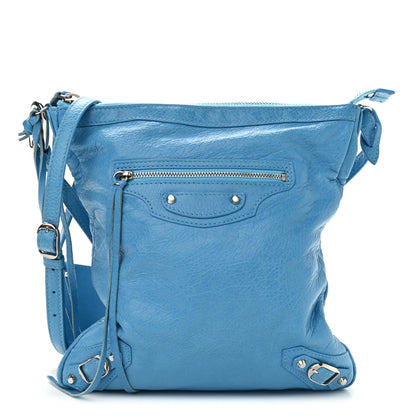 Balenciaga Agneau Classic Hardware Flat Crossbody Bleu Azur Clair 3 of 11