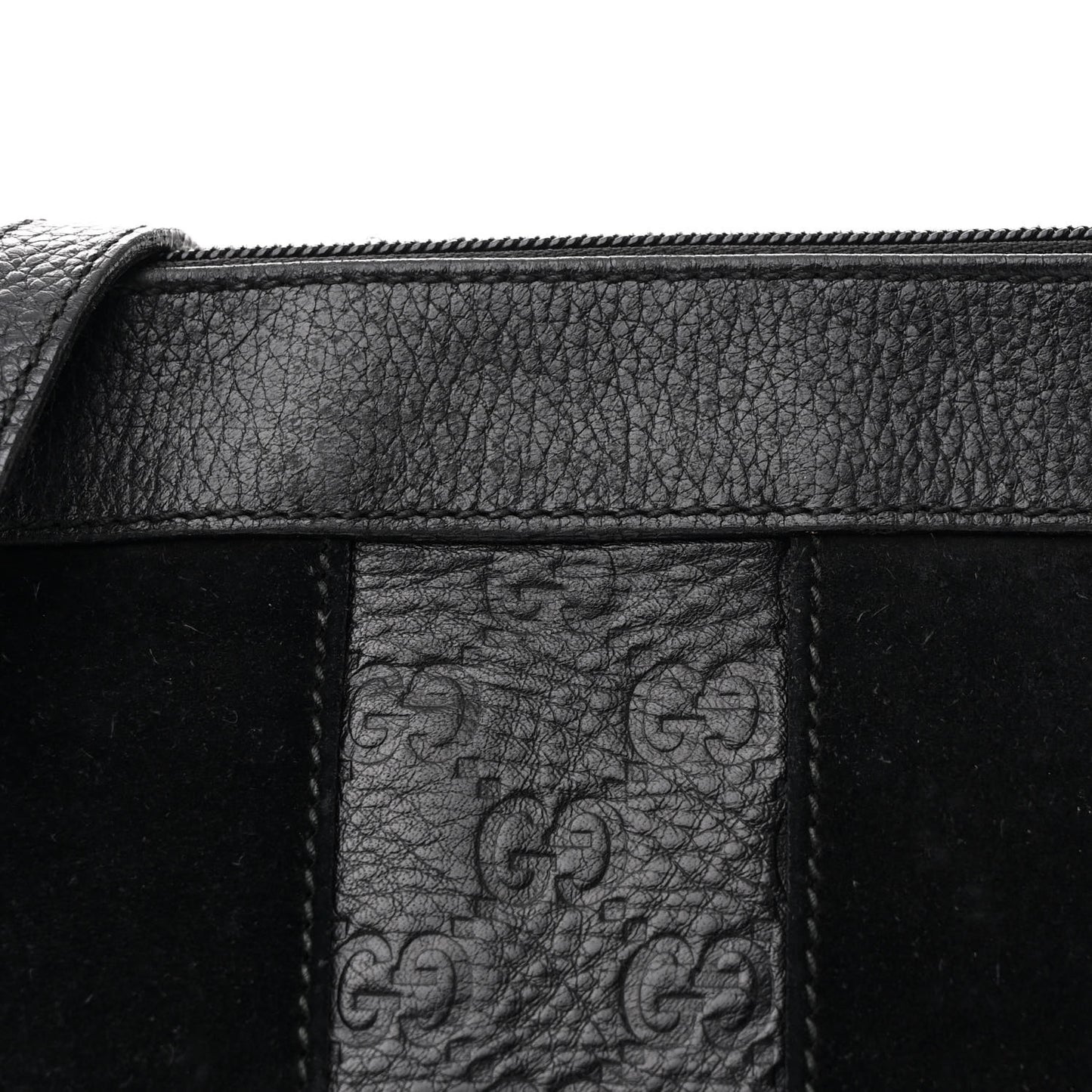 Guccissima Suede Crossbody Bag Black