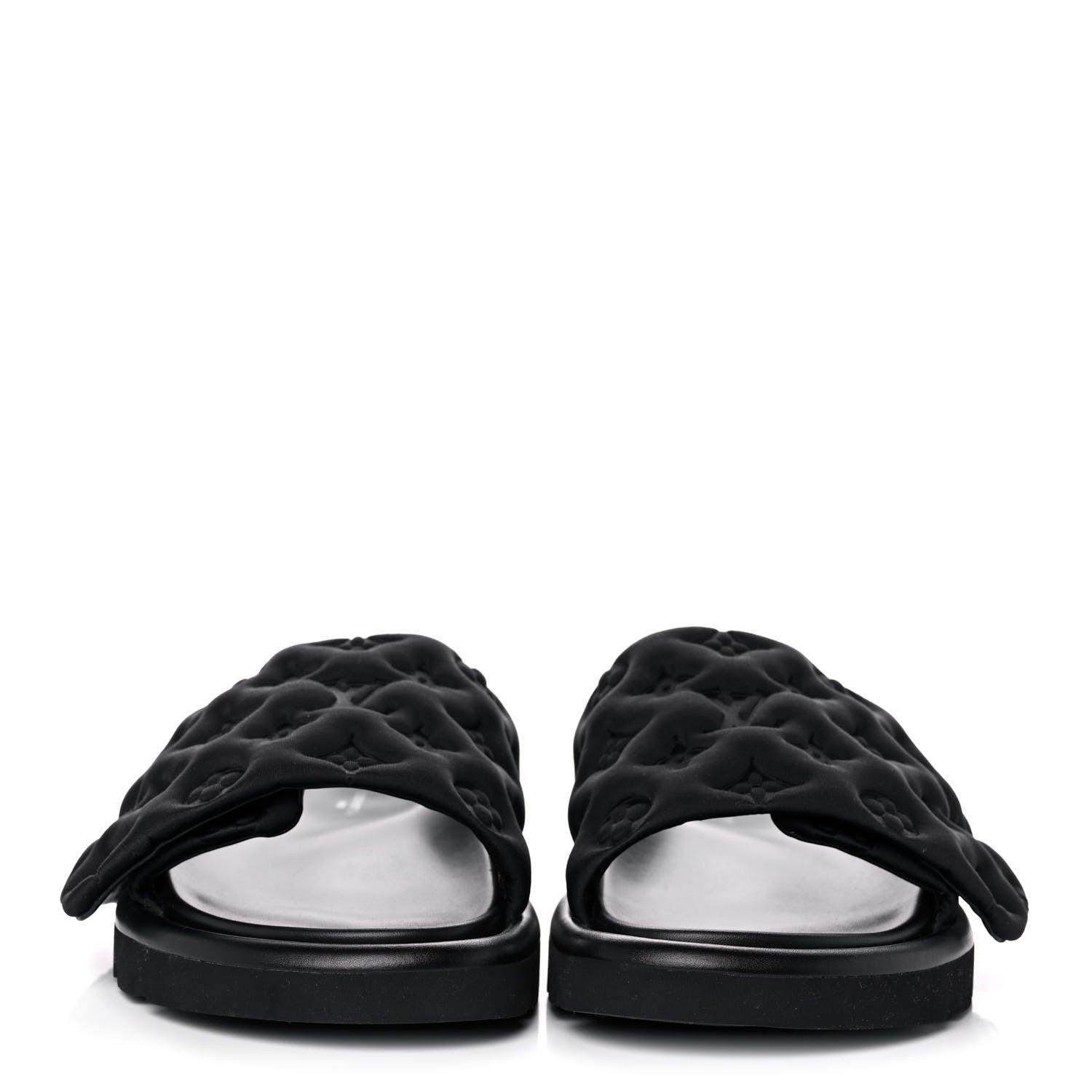 Louis Vuitton Technical Fabric Embossed Monogram Pool Pillow Comfort Mule 40 Black 2 of 9