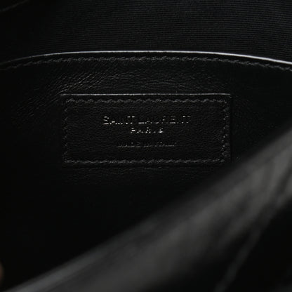 Saint Laurent Crinkled Lambskin Matelasse Monogram Baby Niki Chain Satchel Black 6 of 7