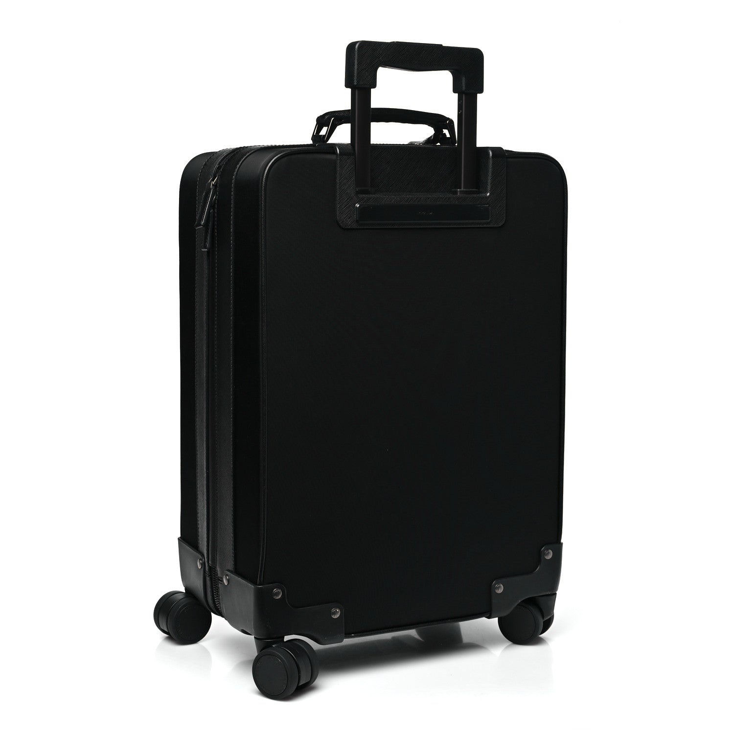 Prada Tessuto Nylon Saffiano Trolley Luggage Black 2 of 7