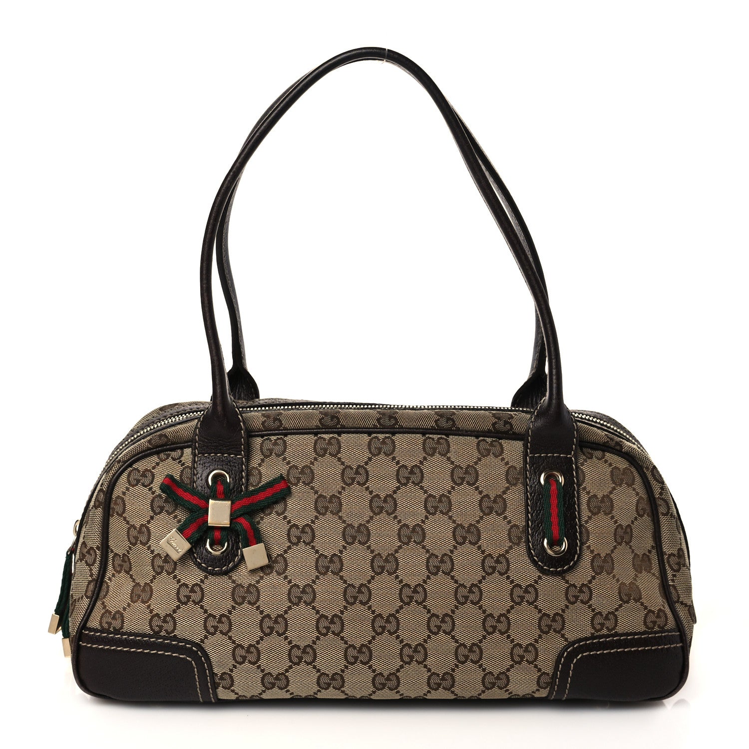 Gucci Monogram Small Princy Satchel Dark Brown 1 of 11