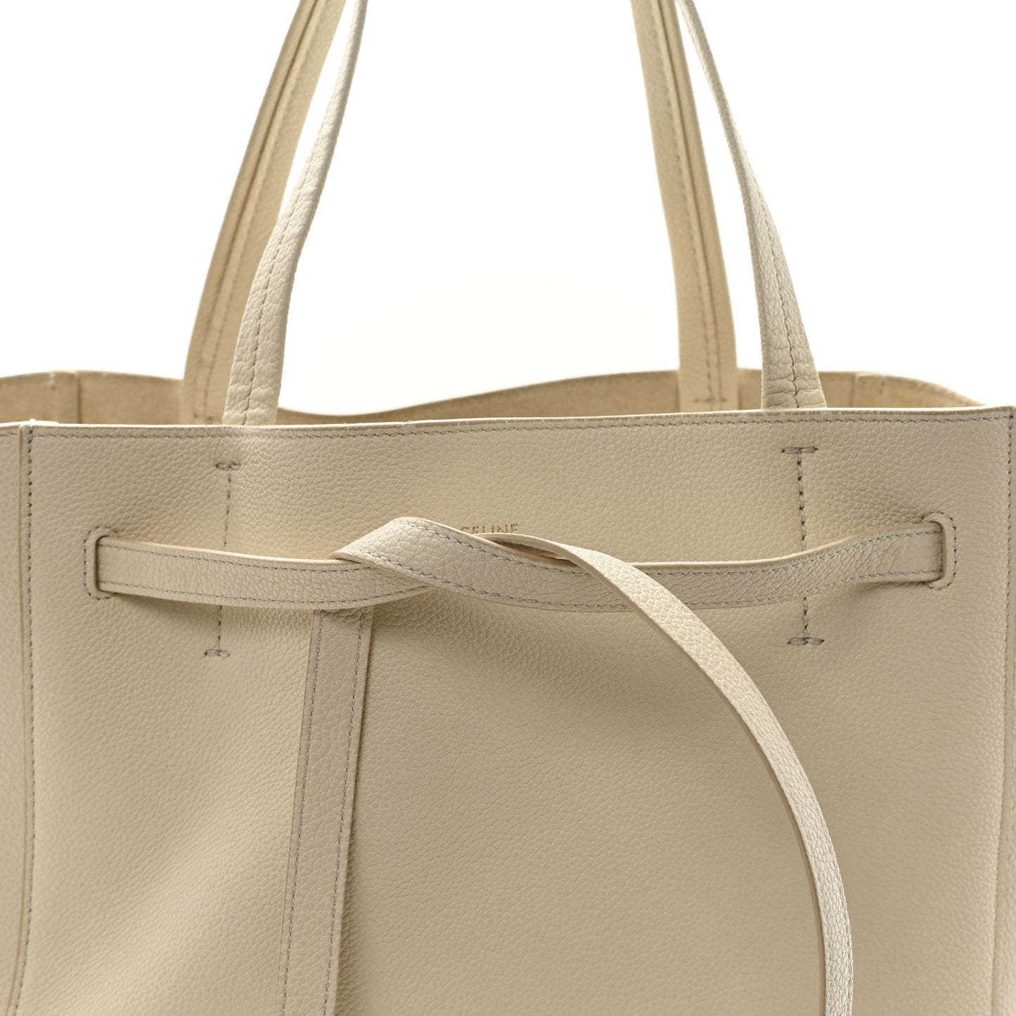Soft Grained Calfskin Small Belt Cabas Phantom Vanilla