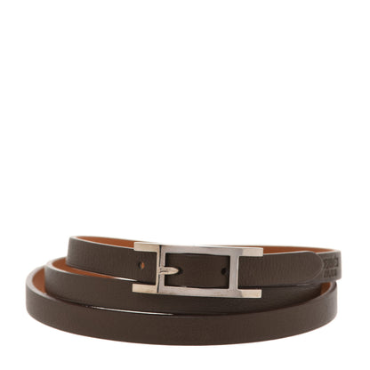 Hermes Swift Hapi 3MM Triple Tour Wrap Bracelet Chocolate 1 of 7