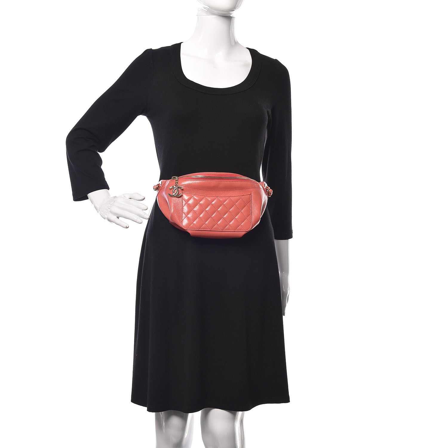 Chanel Crumpled Glazed Lambskin Quilted Waist Bag Fanny Pack Pink 3 of 21