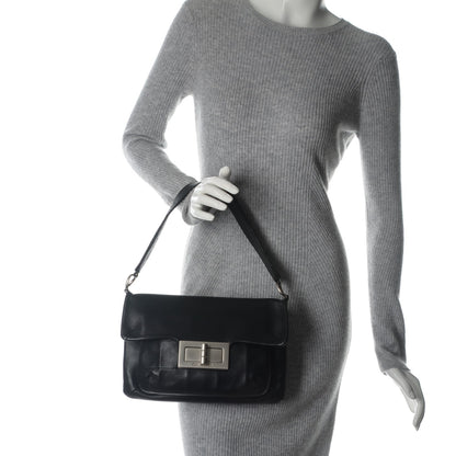 Chanel Calfskin Square Stitched Mademoiselle Shoulder Bag Black 2 of 7