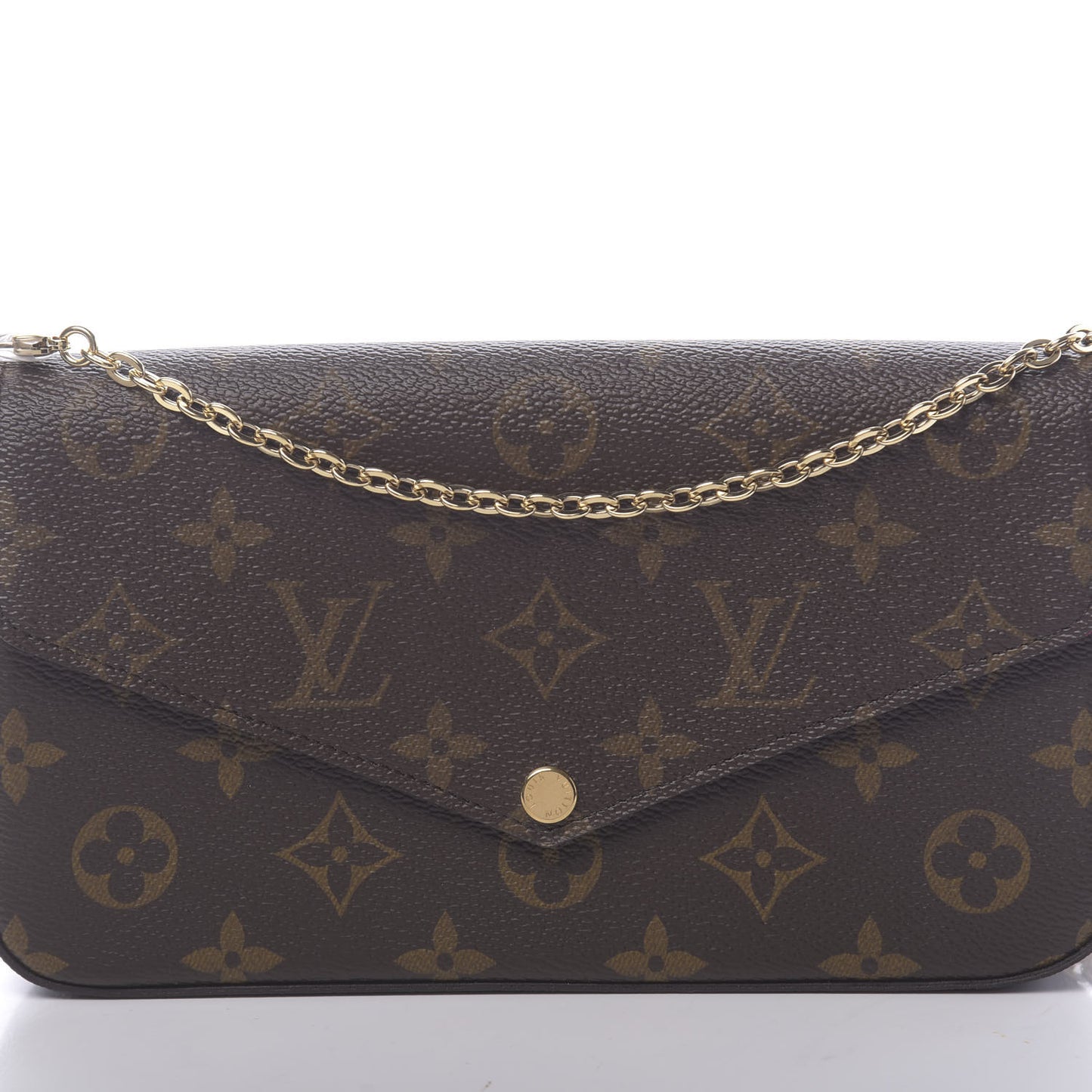 Monogram Pochette Felicie Chain Wallet Fuchsia
