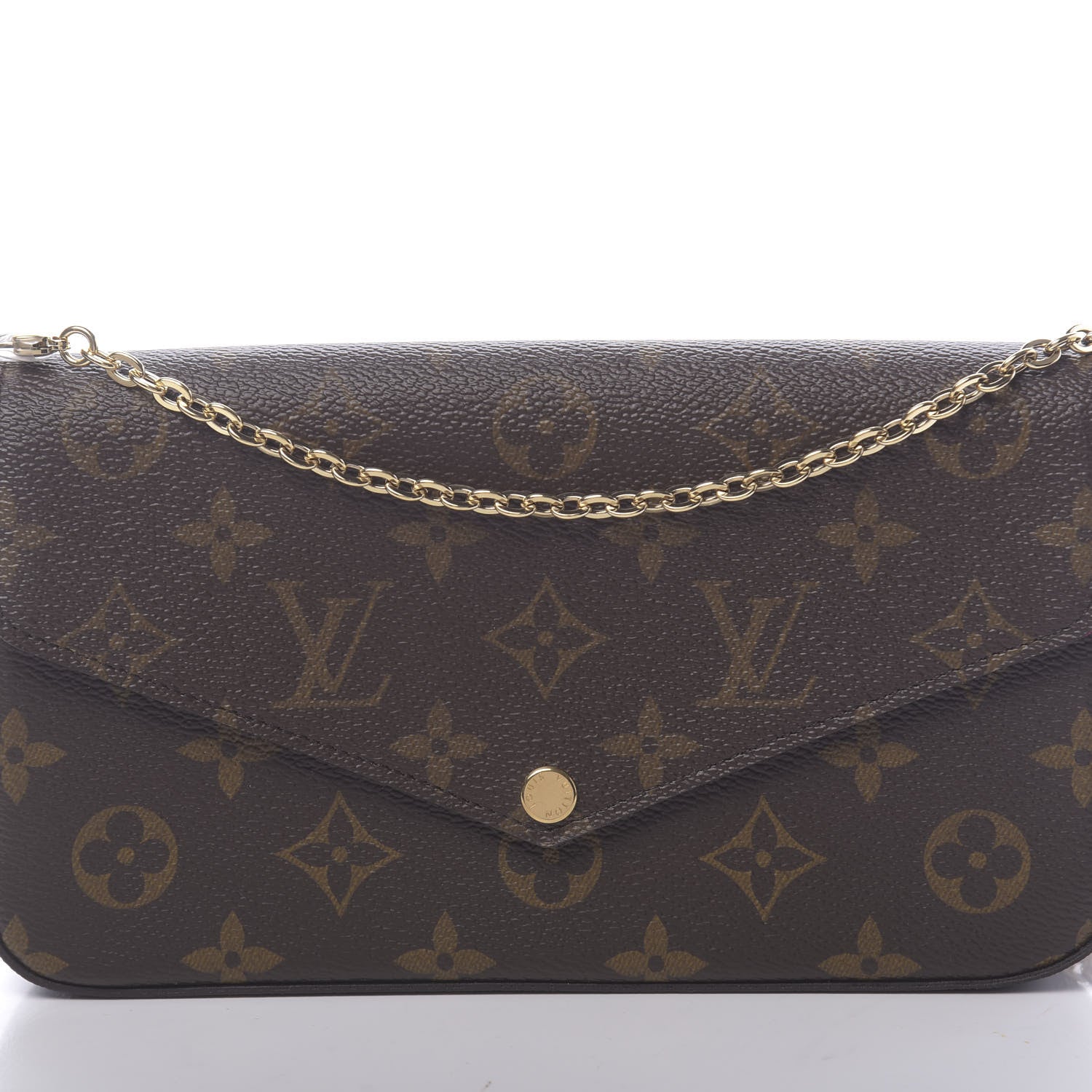 Louis Vuitton Monogram Pochette Felicie Chain Wallet Fuchsia 10 of 10