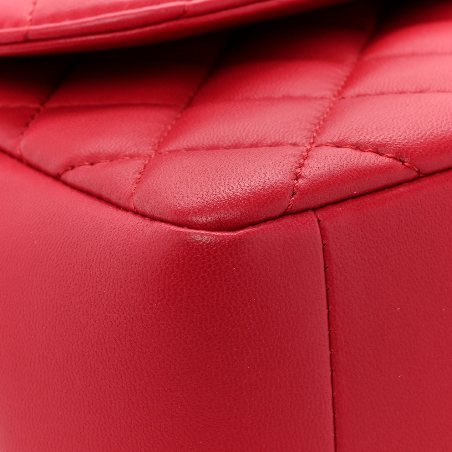 Lambskin Quilted Jumbo Mademoiselle Chic Flap Red