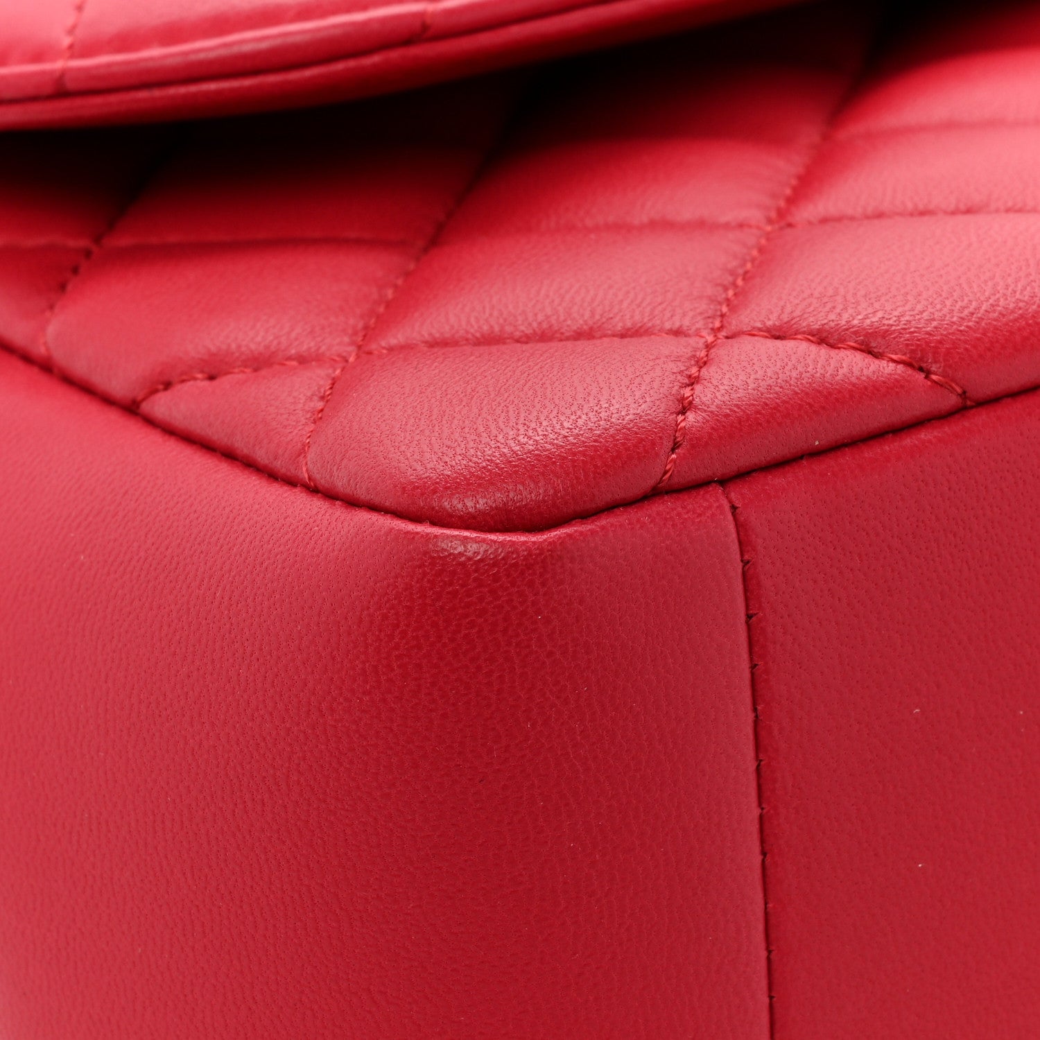 Chanel Lambskin Quilted Jumbo Mademoiselle Chic Flap Red 10 of 13