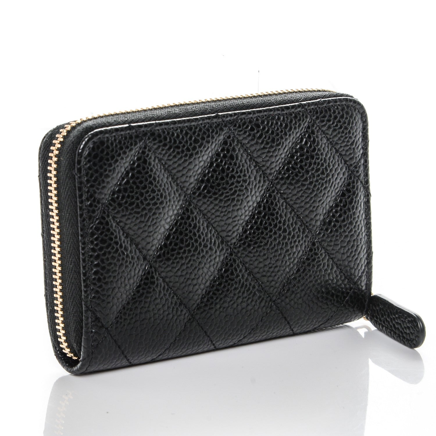 Chanel Caviar Quilted Zip Coin Purse Black 3 of 7