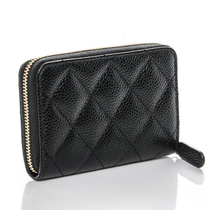 Chanel Caviar Quilted Zip Coin Purse Black 3 of 7