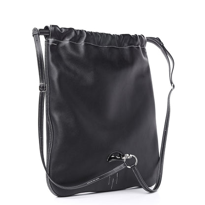 Hermes Cheri Calfskin Bridado Backpack Black 3 of 8