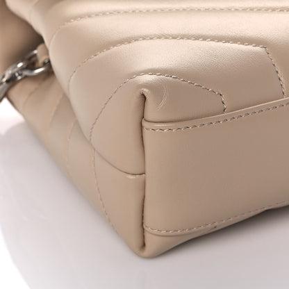 Saint Laurent Calfskin Y Quilted Monogram Toy Loulou Crossbody Bag Latte 8 of 11
