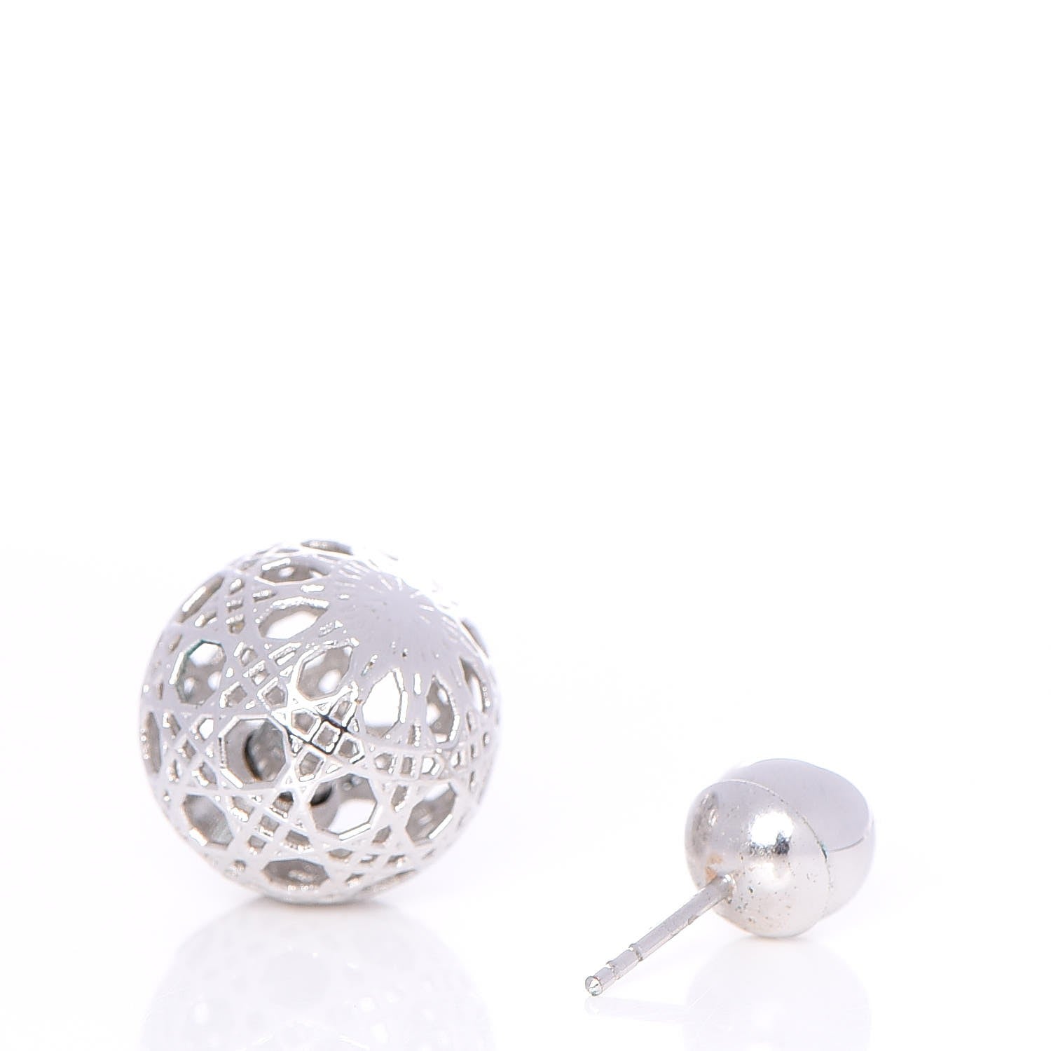 Christian Dior Cannage Mise En Dior Tribal Earrings Silver 3 of 6