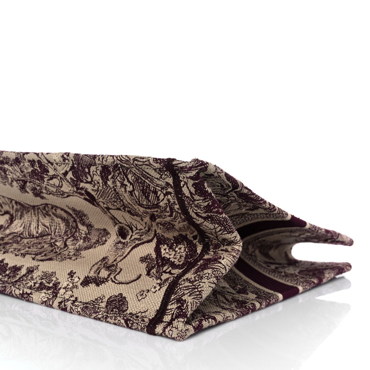 Canvas Embroidered Large Dioriviera Toile De Jouy Book Tote Burgundy