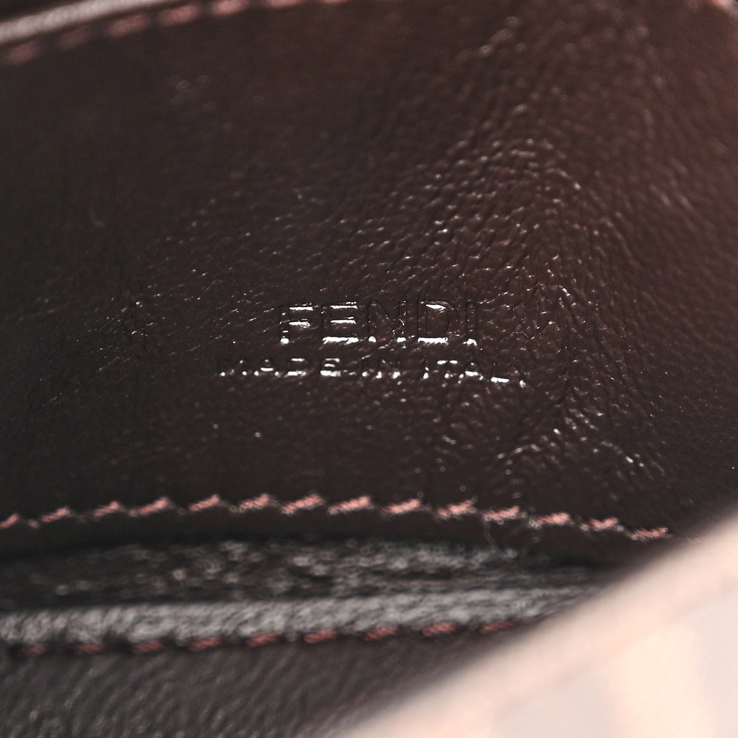 Fendi Glazed Fabric FF 1974 Nano Baguette Charm Mogano Panna 6 of 10