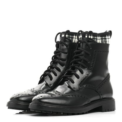 Christian Dior Calfskin Tartan D-Order Low Boot 36.5 Black White 3 of 8