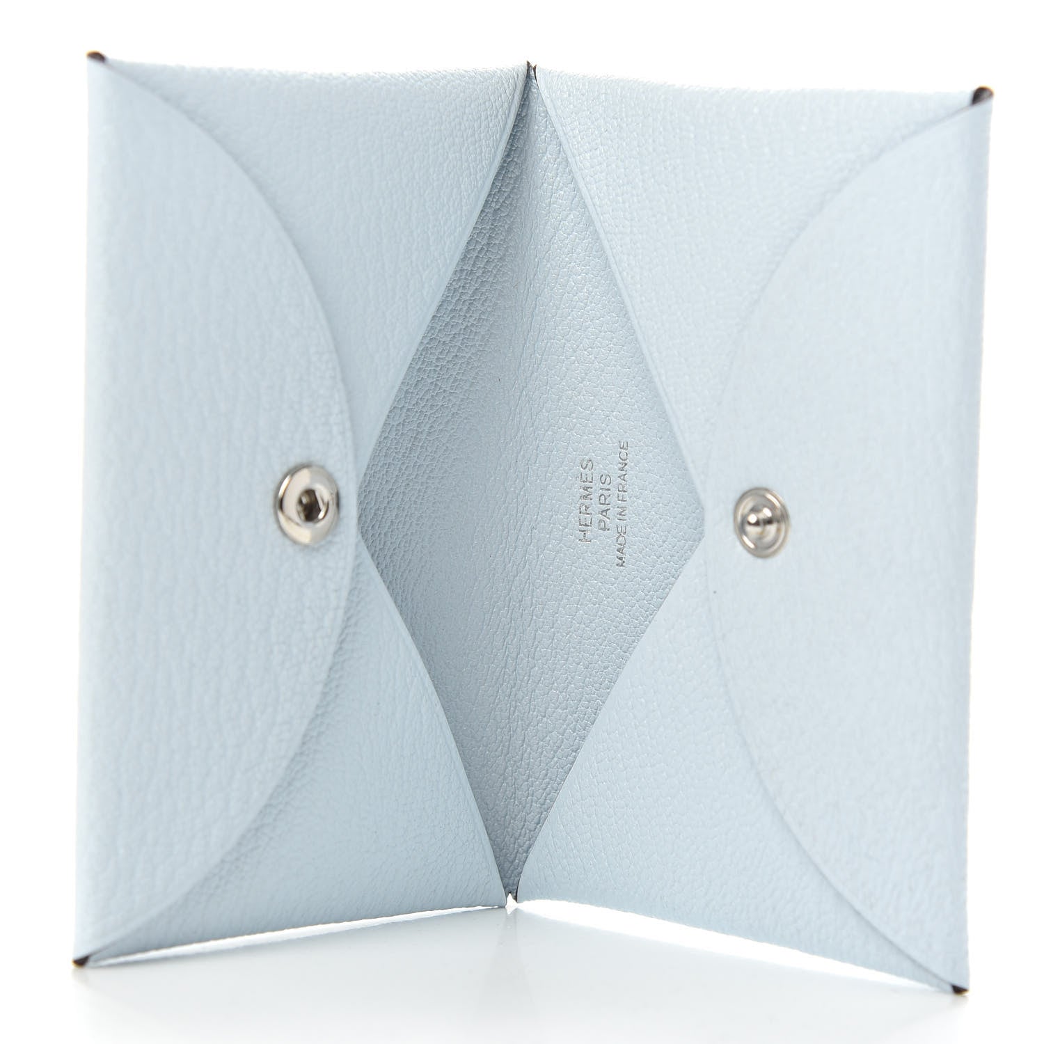 Hermes Chevre Mysore Calvi Card Case Bleu Brume 5 of 8