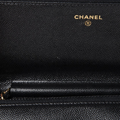 Chanel Caviar Quilted Boy Wallet On Chain WOC Black 12 of 13