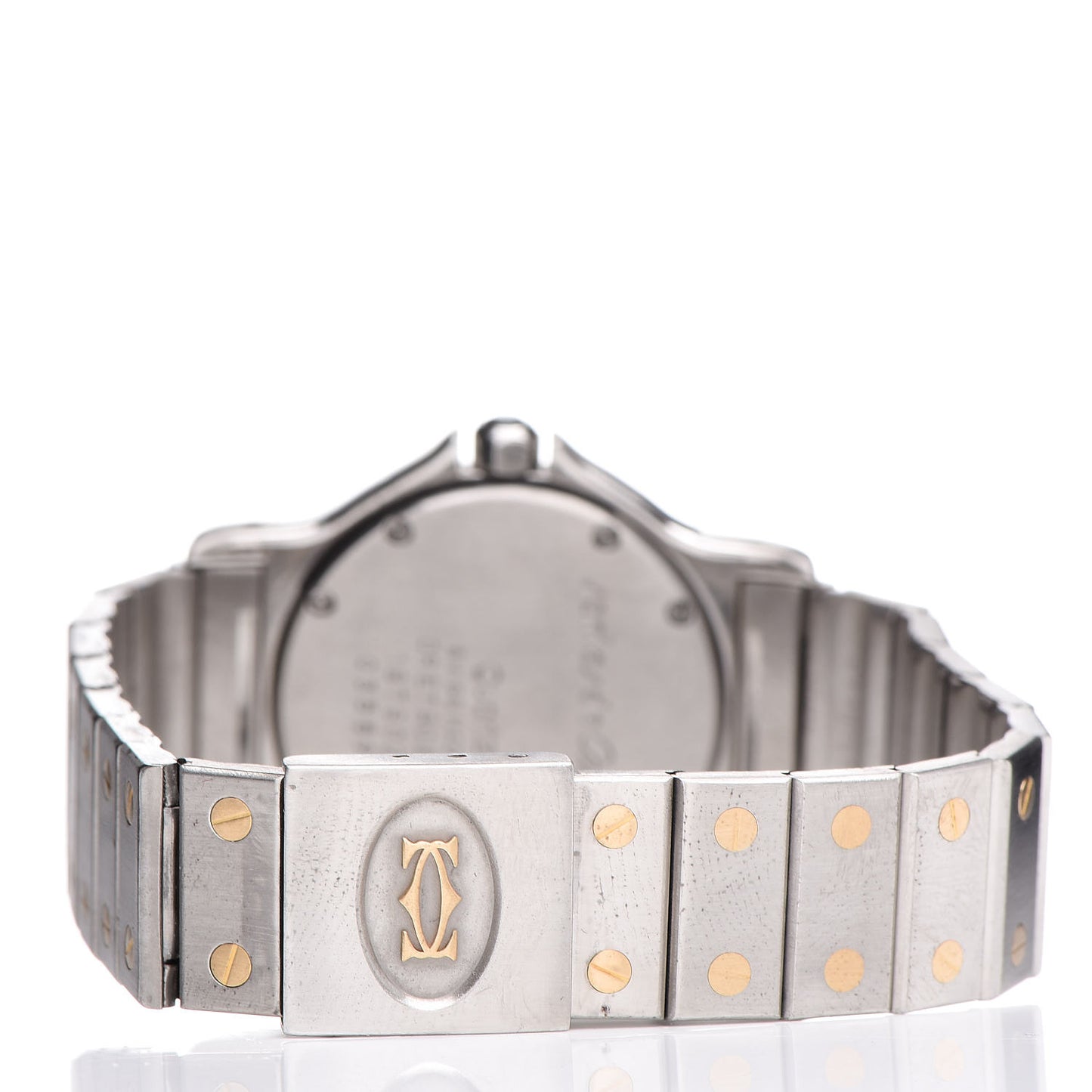 Stainless Steel 18K Yellow Gold 29mm Santos Octagon Quartz Watch